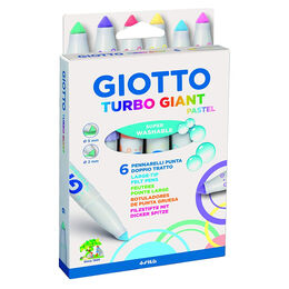 Giotto Turbo Giant Keçeli Kalem 6 Renk Pastel Renkler - 1