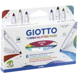 Giotto Turbo Maxi Glitter Kalın Uçlu Simli Keçeli Kalem 6 Renk