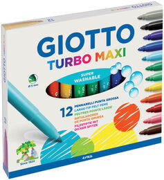 Giotto Turbo Maxi Kalın Uçlu Keçeli Boya Kalemi 12 Renk
