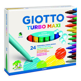 Giotto Turbo Maxi Kalın Uçlu Keçeli Boya Kalemi 24 Renk - 1