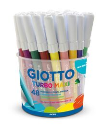 Giotto Turbo Maxi Kalın Uçlu Keçeli Boya Kalemi 48'li Pot (12 Renk x 4 Adet)