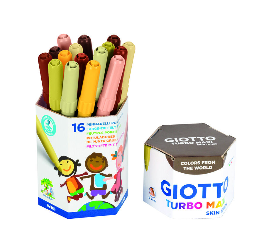 Giotto Turbo Maxi Skin Tones Keçeli Boya Kalemi 16