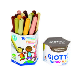 Giotto Turbo Maxi Skin Tones Keçeli Boya Kalemi 16'lı Pot Ten Renkleri