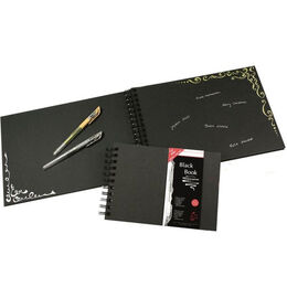 Hahnemühle Black Book Eskiz Çizim Defteri (Eskiz, Pastel, Scrapbook) 250 gr. A4 30 yaprak