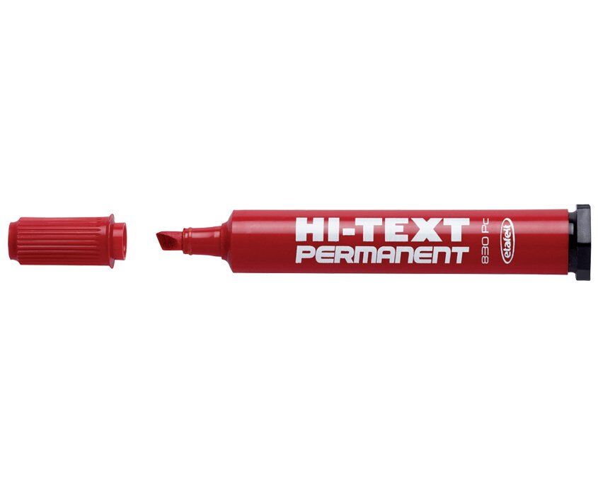 Hi-text 830pc Kesik Uçlu Permanent Kalem 6.0 Mm. Kırmızı
