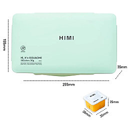 HIMI Jelly Cup Gouache Set Guaj Boya Seti 18 Renk x 30 gr. (Green Case) - 3