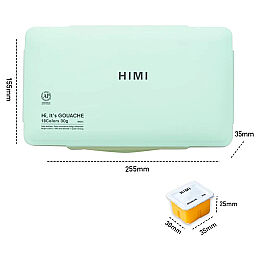 HIMI Jelly Cup Gouache Set Guaj Boya Seti 18 Renk x 30 gr. (Green Case) - 3