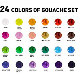 HIMI Jelly Cup Gouache Set Guaj Boya Seti 24 Renk x 30 gr. + 3 Fırça (Ice Blue Case) - 6