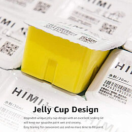 HIMI Jelly Cup Gouache Set Guaj Boya Seti 24 Renk x 30 gr. + 3 Fırça (Pink Case) - 4