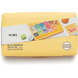 HIMI Jelly Cup Gouache Set Metalik Renk Guaj Boya Seti 18 Renk x 30 gr. (Yellow Case) - 5