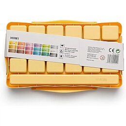 HIMI Jelly Cup Gouache Set Metalik Renk Guaj Boya Seti 18 Renk x 30 gr. (Yellow Case) - 7