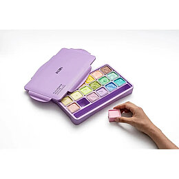HIMI Jelly Cup Gouache Set Pastel Renkler Guaj Boya Seti 18 Renk x 30 gr. + 3 Fırça (Purple Case) - 3