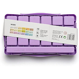 HIMI Jelly Cup Gouache Set Pastel Renkler Guaj Boya Seti 18 Renk x 30 gr. + 3 Fırça (Purple Case) - 4