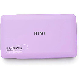 HIMI Jelly Cup Gouache Set Pastel Renkler Guaj Boya Seti 18 Renk x 30 gr. + 3 Fırça (Purple Case) - 5