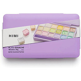 HIMI Jelly Cup Gouache Set Pastel Renkler Guaj Boya Seti 18 Renk x 30 gr. (Purple Case) - 7