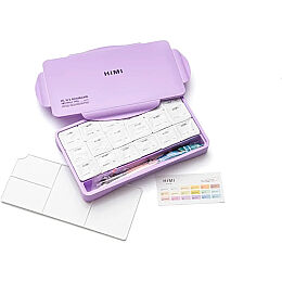 HIMI Jelly Cup Gouache Set Pastel Renkler Guaj Boya Seti 18 Renk x 30 gr. (Purple Case) - 8