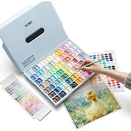 HIMI Twin Cup Gouache Set Guaj Boya Seti 112 Renk x 12 gr. (Ice Blue Case) - 2