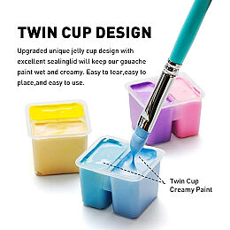 HIMI Twin Cup Gouache Set Guaj Boya Seti 112 Renk x 12 gr. (Ice Blue Case) - 4