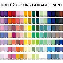HIMI Twin Cup Gouache Set Guaj Boya Seti 112 Renk x 12 gr. (White Case) - 6