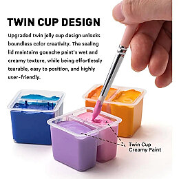 HIMI Twin Cup Gouache Set Guaj Boya Seti 36 Renk x 12 gr. (Purple Case) - 5