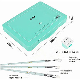 HIMI Twin Cup Gouache Set Guaj Boya Seti 48 Renk x 12 gr. + 3 Fırça (Green Case) - 3
