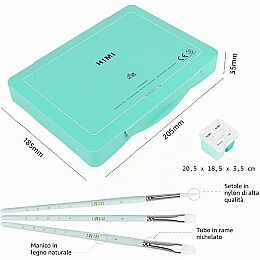 HIMI Twin Cup Gouache Set Guaj Boya Seti 48 Renk x 12 gr. + 3 Fırça (Green Case) - 3