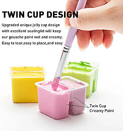 HIMI Twin Cup Gouache Set Guaj Boya Seti 48 Renk x 12 gr. + 3 Fırça (Peach Fuzz Case) - 5
