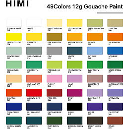 HIMI Twin Cup Gouache Set Guaj Boya Seti 48 Renk x 12 gr. (Green Case) - 6