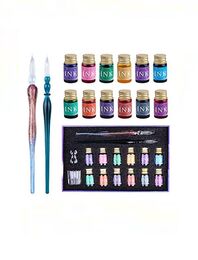 Hobi Market Art Cam Kalem Kaligrafi Kalemi Seti 12 Renk Mürekkep ve Aksesuarlar - 1