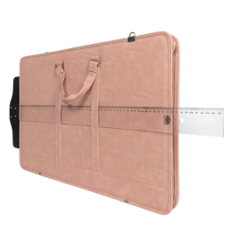 Bback Deri Körüklü Proje Resim Çantası 40x55 cm. PASTEL PEMBE - 3