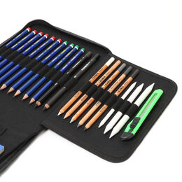 Hobi Market Art Karakalem Eskiz Çizim Sanat Başlangıç Seti Deri Çantalı 24 Parça - 2