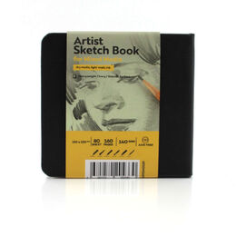 Tigertint Sketchbook Sert Kapak Eskiz Çizim Defteri 140 gr. 12x12 cm. 80 yp. SİYAH - 1