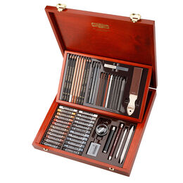 Koh-i Noor 8896-01 Gioconda Artist's Set Karakalem Eskiz Çizim Seti 54 Parça Ahşap Kutulu