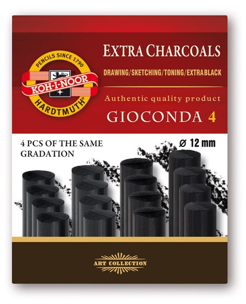 Koh-i Noor Extra Charcoal Kalın Kömür Füzen Seti 4'lü