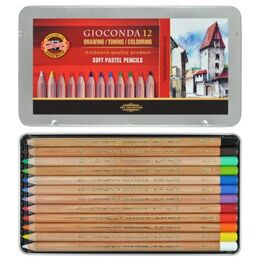 Koh-i Noor Gioconda Soft Pastel Boya Kalemi Seti 12 Renk Metal Kutu