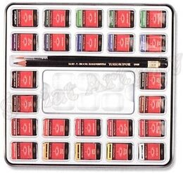 Koh-i Noor Mondeluz Master Class Taş Tablet Sulu Boya Seti 24 Renk Ahşap Kutu - 2