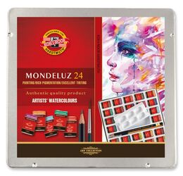 Koh-i Noor Mondeluz Master Class Taş Tablet Sulu Boya Seti 24 Renk Metal Kutu - 1