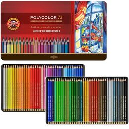 Koh-i Noor Polycolor Artist Kuru Boya Kalemi Seti 72 Renk Metal Kutu