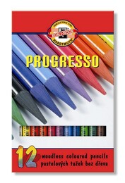 Koh-i Noor Progresso Ağaçsız Kuru Boya Kalemi Seti 12 Renk - Thumbnail