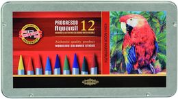 Koh-i Noor Progresso Aquarell Ağaçsız Sulandırılabilir Boya Kalemi Seti 12 Renk - 1