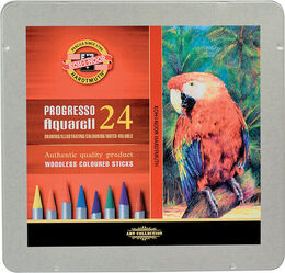 Koh-i Noor Progresso Aquarell Ağaçsız Sulandırılabilir Boya Kalemi Seti 24 Renk - 1