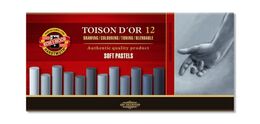 Koh-i Noor Toison D'or Soft Pastel Boya Seti GRİ TONLAR 12 Renk