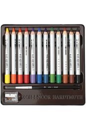 Koh-i Noor Wax Aquarell Balmumu Kalın Boya Kalemi Seti 12 Renk Metal Kutu - 2