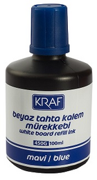 Kraf Beyaz Tahta Kalemi Mürekkebi 100 ml. MAVİ