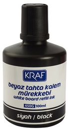 Kraf Beyaz Tahta Kalemi Mürekkebi 100 ml. SİYAH