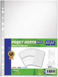 Kraf Eco Poşet Dosya A4 100'lü Paket
