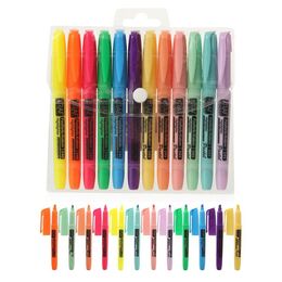Kraf Fosforlu İşaretleme Kalemi Seti Cep Tipi 12 Renk (6 Pastel + 6 Neon)