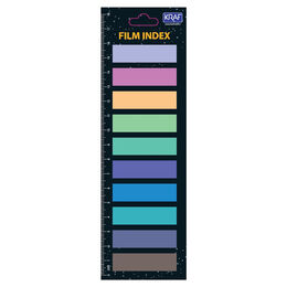 Kraf Index Film (PP) Yapışkanlı Not Kağıdı 13x44 mm. 10 Renk x 20 yaprak