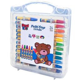 Kraf Kids Pastel Boya 24 Renk Plastik Çantalı - 1