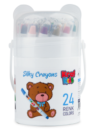 Kraf Kids Silky Crayon Çevirmeli Mum Pastel Boya 24 Renk - Kraf